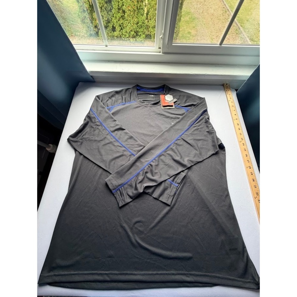 NWT The North Face FlashDry Men's Gray Blue Stitch Long Sleeve -XXL